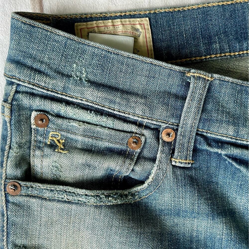 Ralph Lauren Polo distressed mid rise skinny denim jeans grunge bohemian punk 8 - Picture 5 of 11